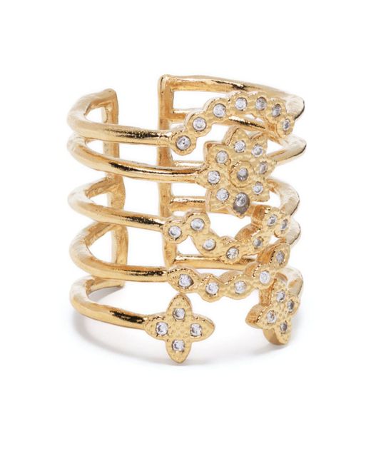 Maje crystal-embellished multiple band ring