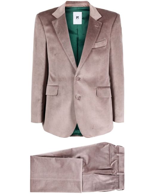 PT Torino single-breasted cotton velvet suit