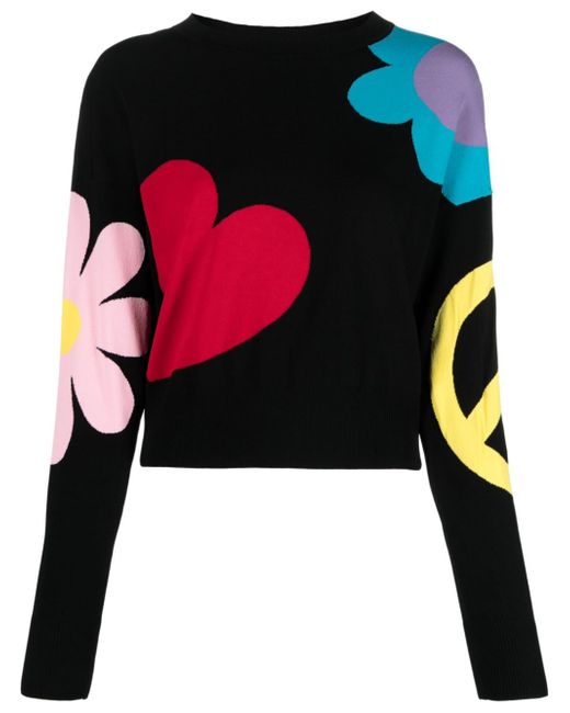 Moschino Jeans patterned intarsia-knit jumper