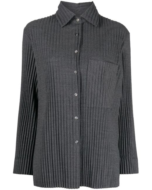 Jnby pleated button-up shirt