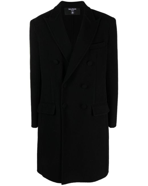 Balmain double-breast wool-blend coat