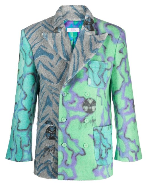 Erl printed double-breasted blazer