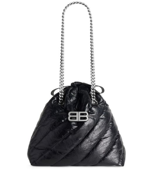 Balenciaga Crush logo-plaque quilted leather tote bag