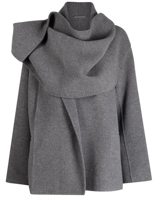 Jnby wrap-design wool-blend jacket