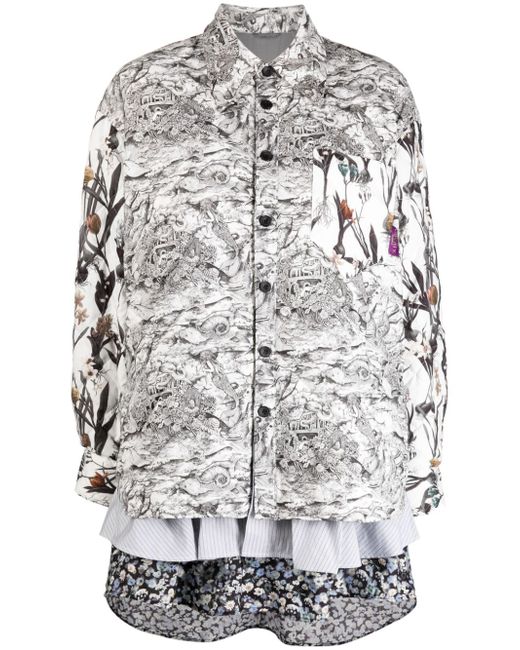 Jnby floral-print panelled jacket