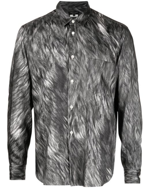 Comme Des Garçons Homme Plus fur-patterned button-down shirt