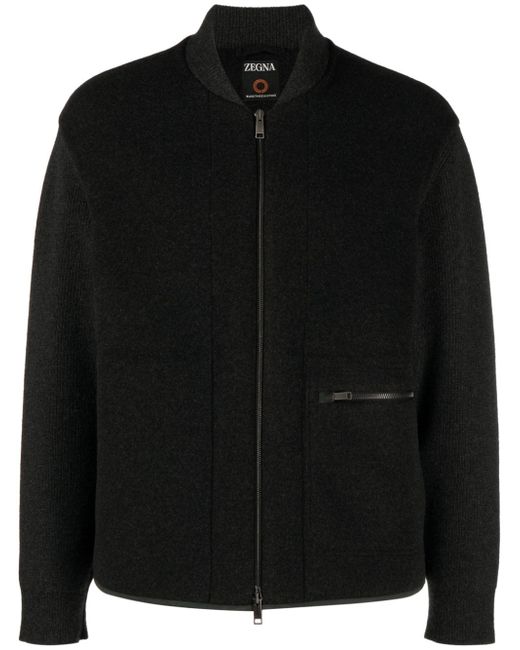 Z Zegna zip-up wool bomber jacket