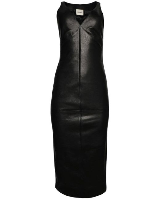 Khaite V-neck leather dress
