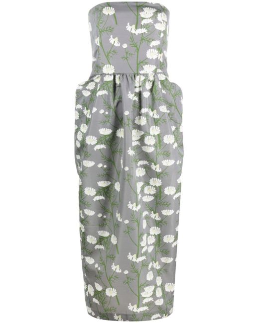 Bernadette Lena floral-print strapless dress