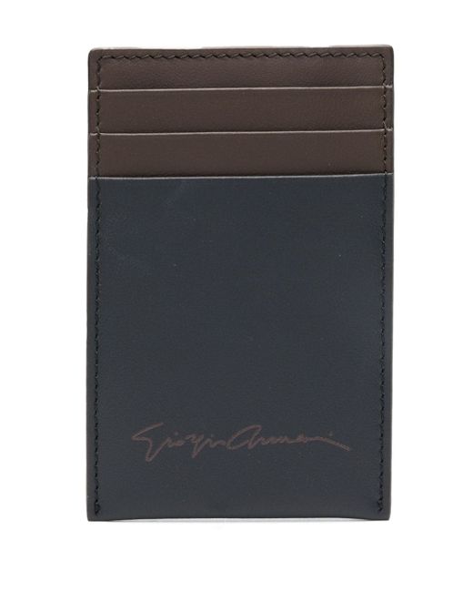 Giorgio Armani logo-print leather cardholder