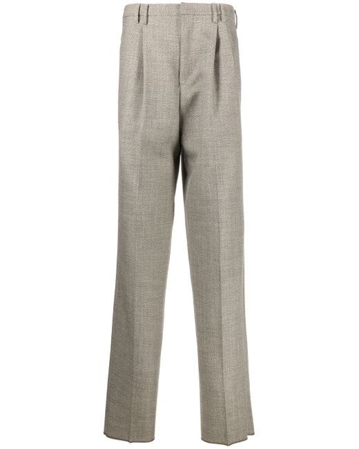 Ermenegildo Zegna tapered-leg tweed tailored trousers