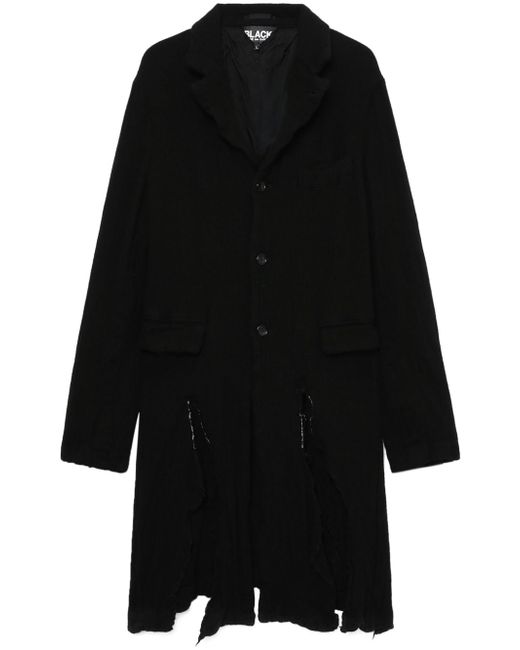 Comme Des Garcons Black distressed single-breasted coat