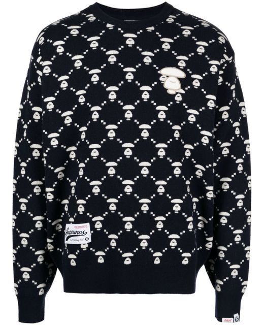 Aape By *A Bathing Ape® patterned intarsia knit jumper