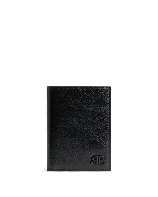 Balenciaga Monaco crinkled leather bifold wallet
