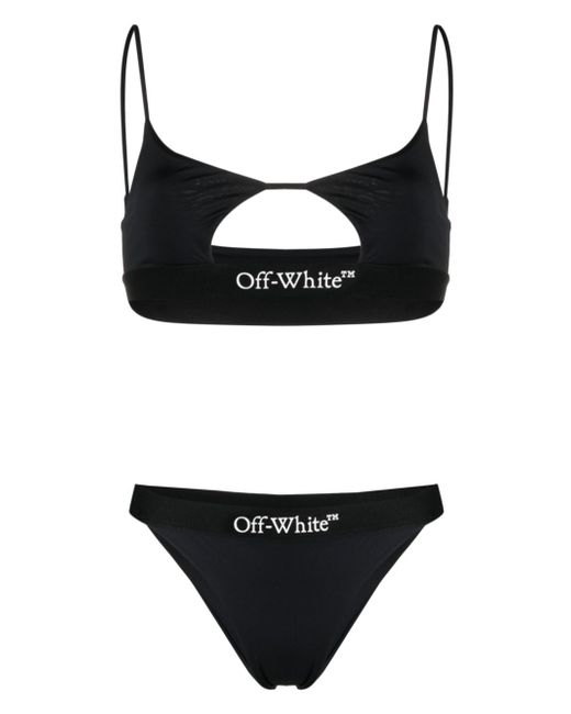 Off-White logo-print cut-out bikini