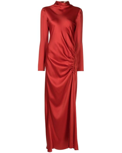 Lapointe ruched-detail satin gown