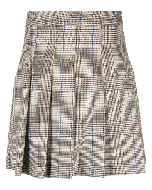 Manuel Ritz plaid-check pattern high-waist skirt