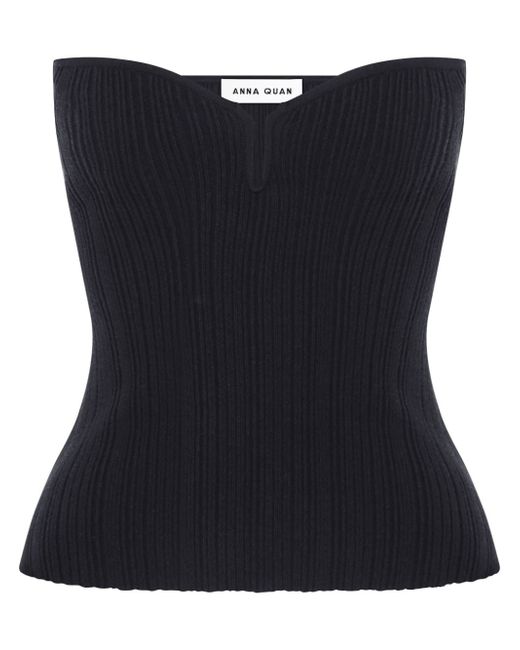 Anna Quan Cora ribbed-knit strapless top