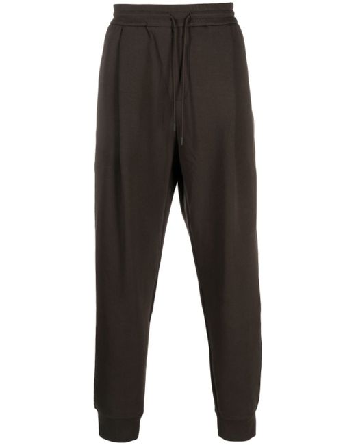 Emporio Armani drawstring-waistband stretch-cotton track pants