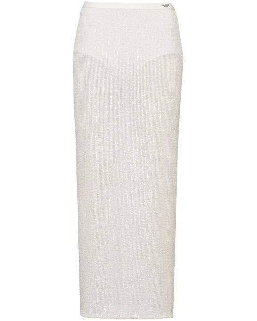 Prada sequin-embellished midi skirt