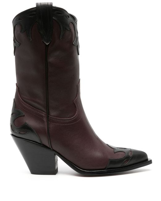 Sonora 80mm stacked-heel western leather boots