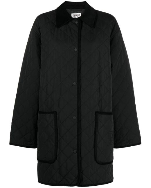 Totême corduroy-collar quilted jacket