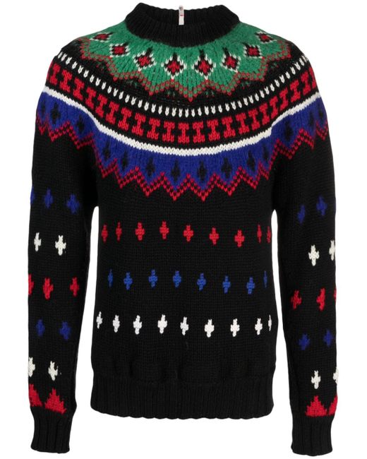 Moncler Grenoble patterned-jacquard ribbed-knit jumper