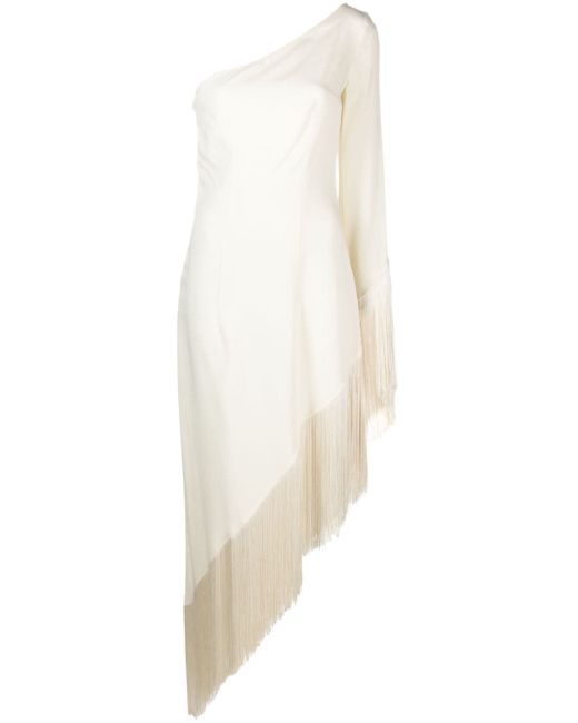 Taller Marmo asymmetric fringed midi dress