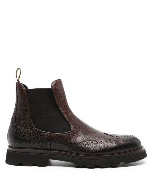 Doucal's brogue-detail leather chelsea boots