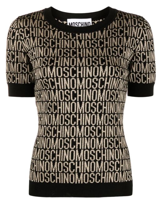 Moschino logo-jacquard metallic T-shirt