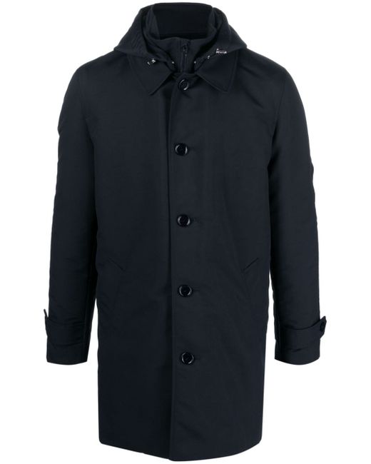 Fursac detachable-hood single-breasted coat