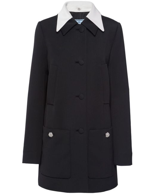 Prada contrasting-collar button-down coat