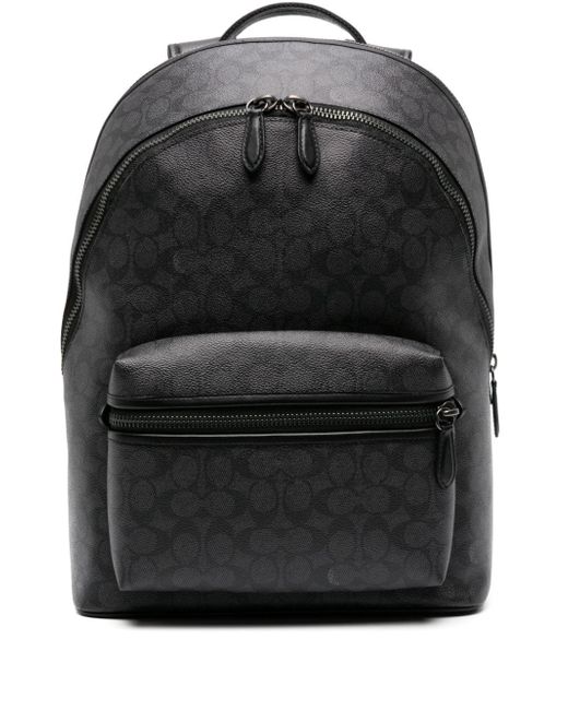 Coach Charter logo-print leather backpack
