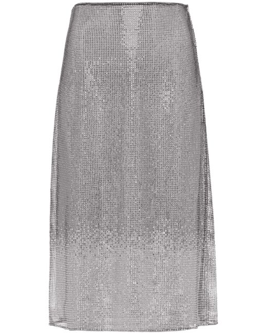 Prada rhinestone-embellished midi skirt