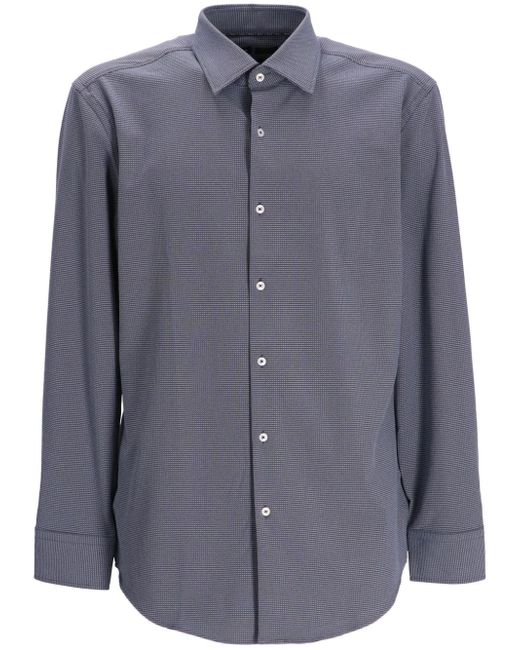 Boss long-sleeved cotton-blend shirt
