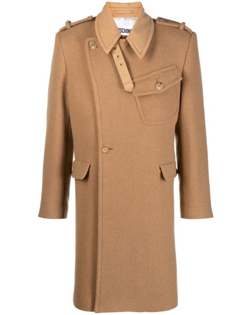 Moschino panelled wool-blend single-breasted coat