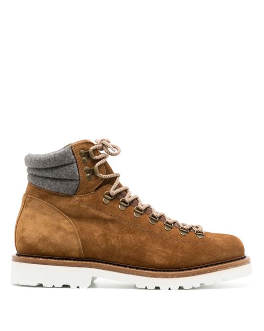 Brunello Cucinelli lace-up suede ankle boots