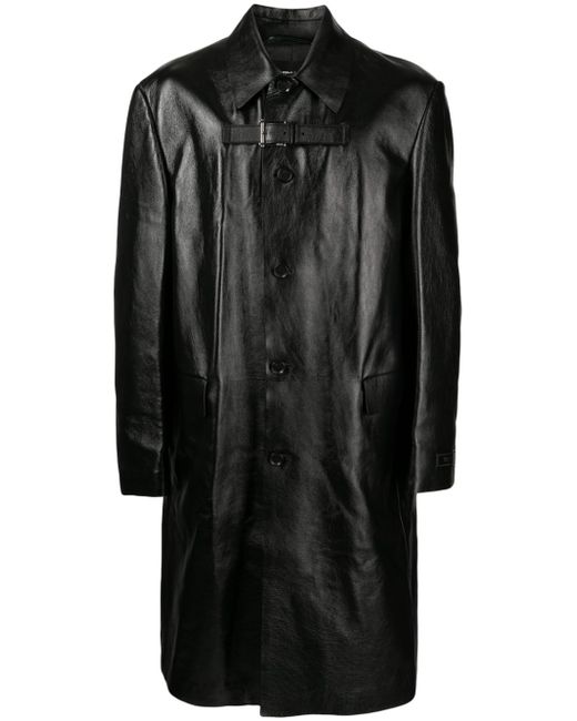 Versace button-up leather coat