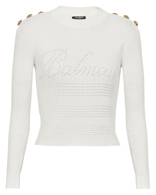 Balmain Signature logo-embellished jumper