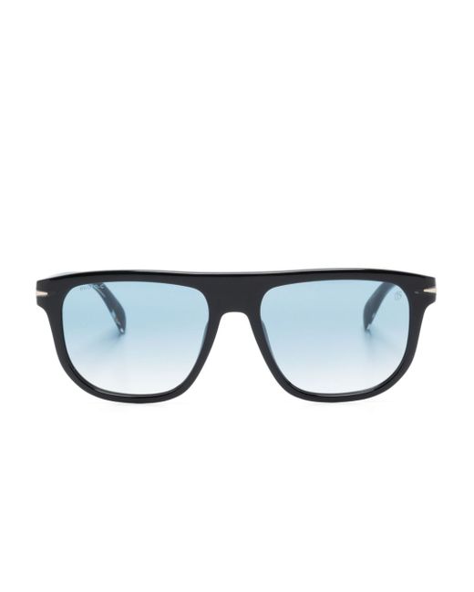 David Beckham Eyewear logo-plaque rectangle-frame sunglasses