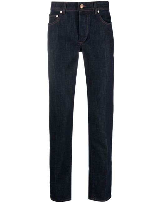 Barba mid-rise slim-cut tapered jeans