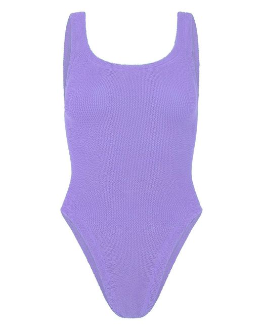 Hunza G square neck crinkle swimsuit