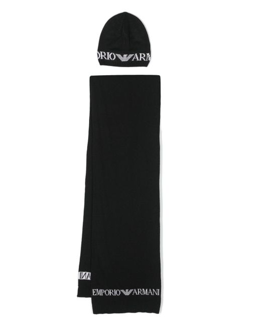 Emporio Armani logo-jacquard scarf set