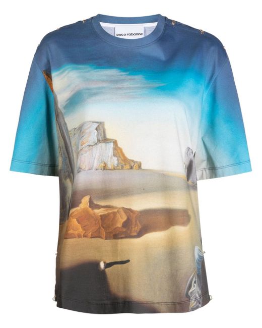 Rabanne graphic-print cotton T-shirt
