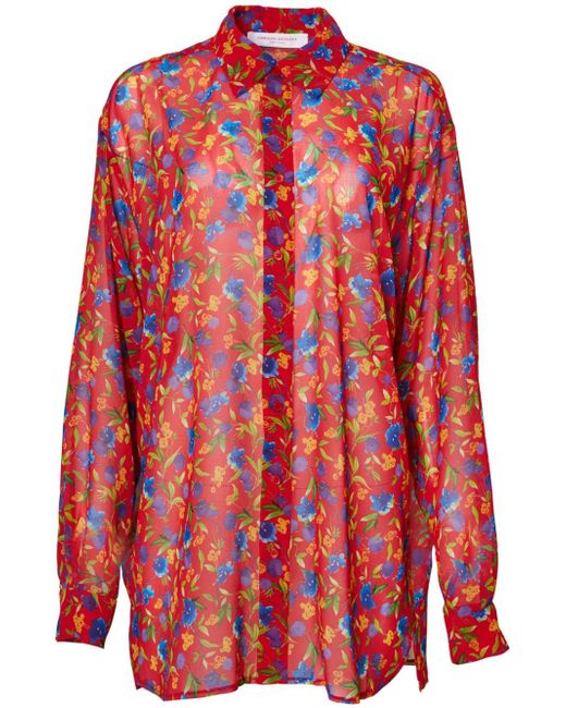 Carolina Herrera floral-print balloon-sleeve blouse