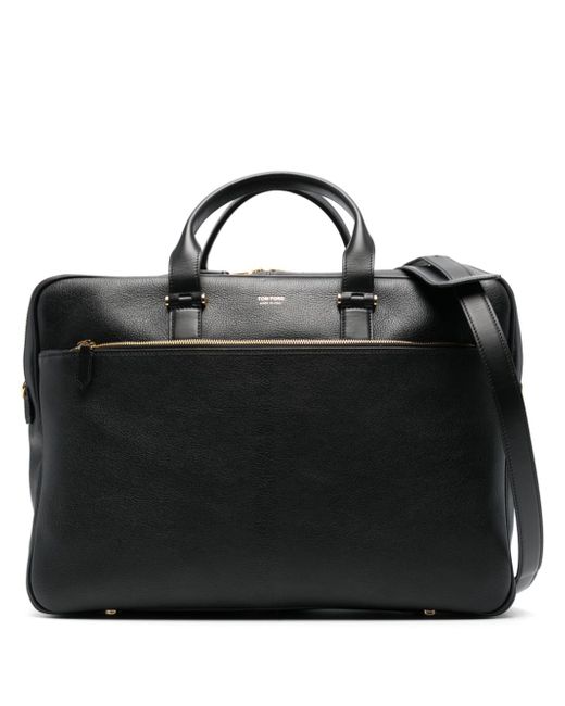Tom Ford logo-debossed leather briefcase
