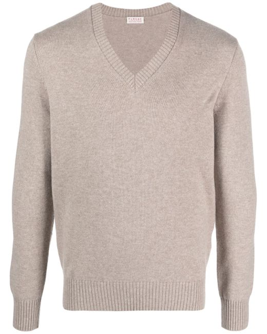 Fursac V-neck fine-knit jumper