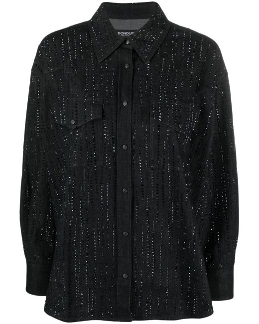 Dondup sequin-embellished bouclé shirt