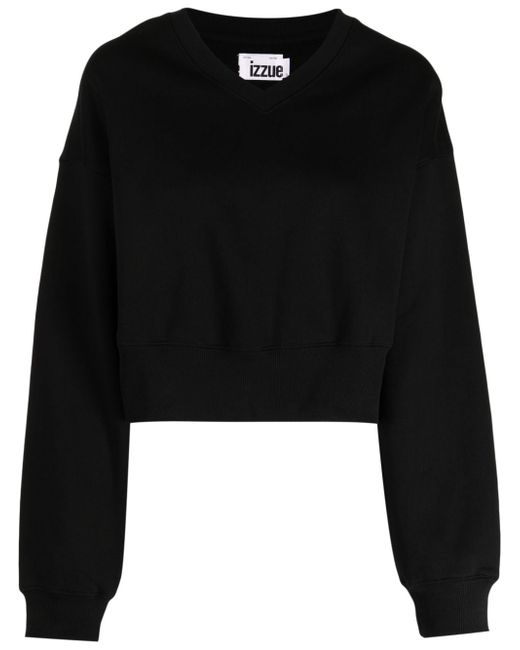 Izzue rhinestone-embellished jersey sweatshirt