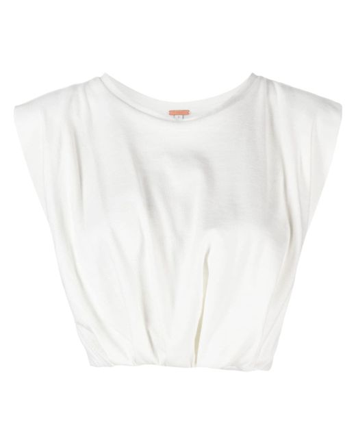 Johanna Ortiz sleeveless ruched cropped top